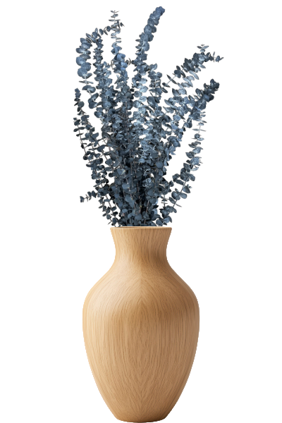 Frosted Blue Preserved Eucalyptus - vase | Suncoast Botanicals
