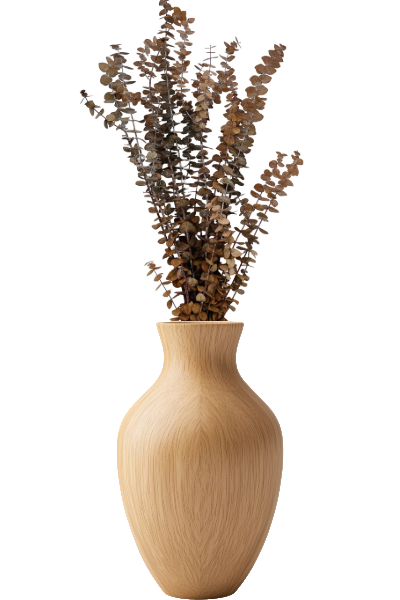 Frosted Camel Preserved Eucalyptus Vase | Suncoast Botanicals