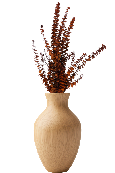 Washed Orange Preserved Eucalyptus Vase | Suncoast Botanicals