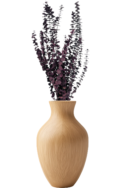 Washed Purple Preserved Eucalyptus Vase | Suncoast Botanicals