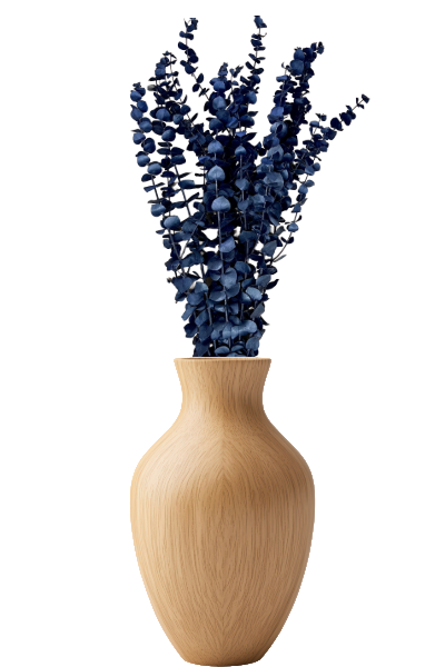 Washed Blue Preserved Eucalyptus Vase | Suncoast Botanicals