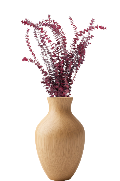 Frosted Pink Preserved Eucalyptus Vase | Suncoast Botanicals