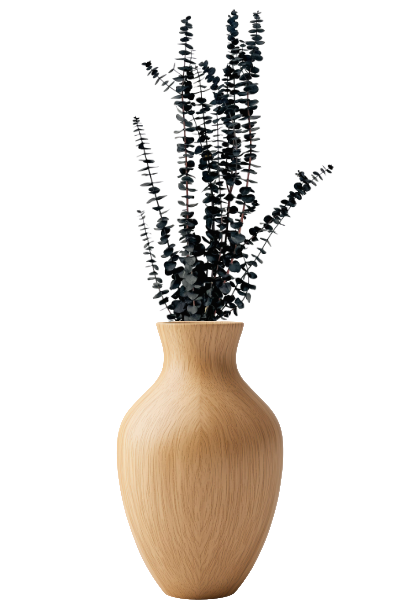 Washed Black Preserved Eucalyptus Vase | Suncoast Botanicals